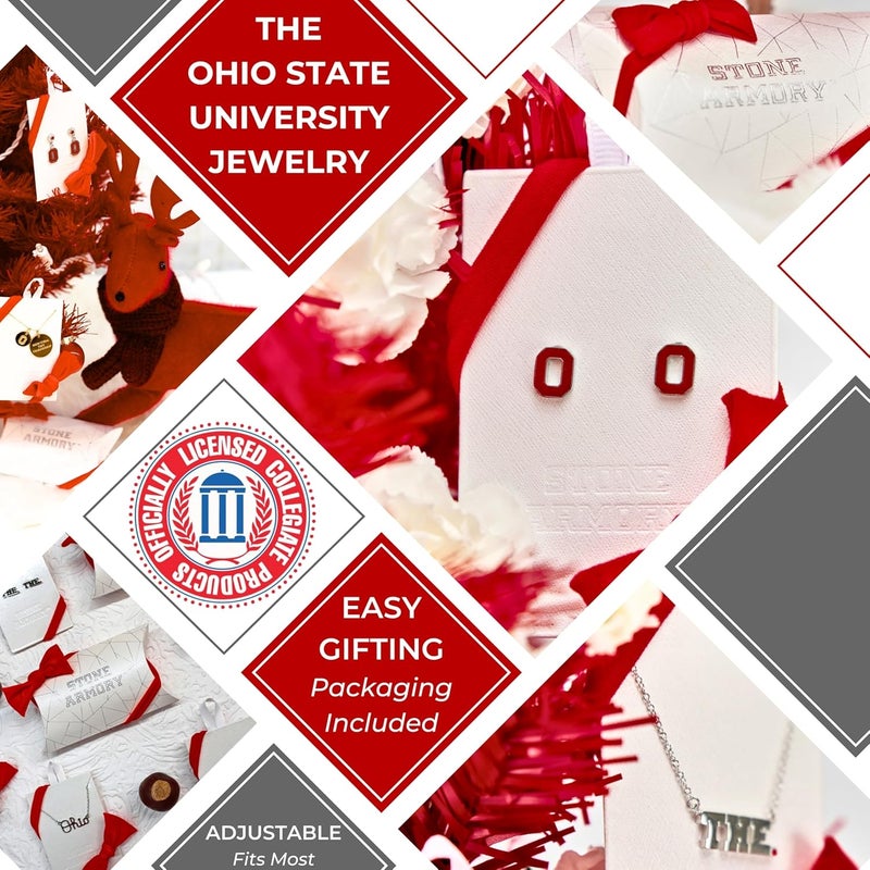 Stone Armory Earrings for Ohio State University Jewelry Gifts for Women, Graduation – Stainless Steel Skin-Friendly OSU Buckeyes stud earrings - Image 2
